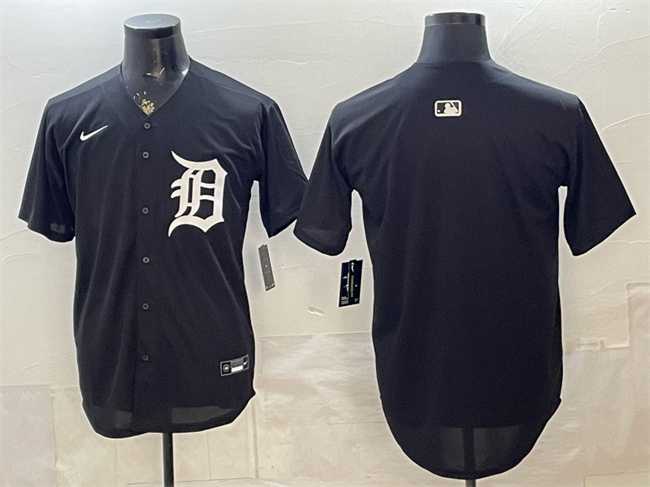 Mens Detroit Tigers Blank Black Limited Stitched Jersey->detroit tigers->MLB Jersey