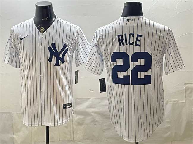 Mens New York Yankees #22 Ben Rice White Home Stitched Jersey->new york yankees->MLB Jersey