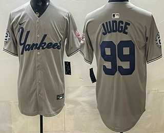 Mens New York Yankees #99 Aaron Judge Grey Limited Jersey->new york yankees->MLB Jersey