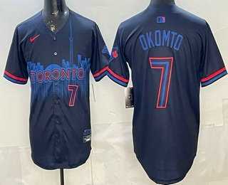 Mens Toronto Blue Jays #7 Kazuma Okamoto Black City Limited Jersey->toronto blue jays->MLB Jersey