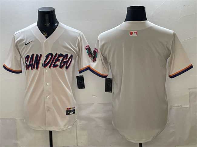 Mens San Diego Padres Blank Cream 2026 City Connect Stadium Stitched Jersey->san diego padres->MLB Jersey