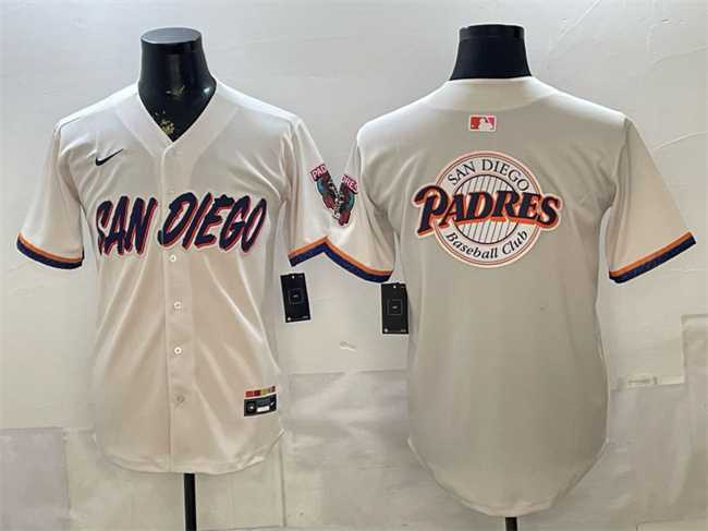 Mens San Diego Padres Team Big Logo Cream 2026 City Connect Stadium Stitched Jersey->san diego padres->MLB Jersey