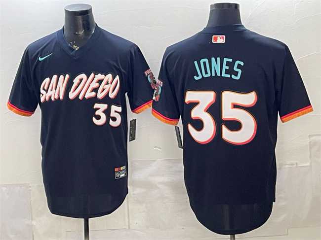 Mens San Diego Padres #35 Randy Jones Obsidian 2026 City Connect Stadium Stitched Jersey->san diego padres->MLB Jersey