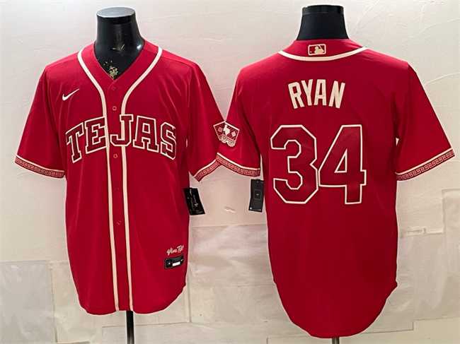 Men%27s Texas Rangers #34 Nolan Ryan Red 2026 City Connect Stadium Stitched Jersey->toronto blue jays->MLB Jersey
