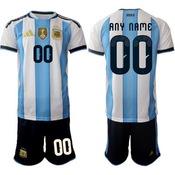 Mens Argentina Custom White Blue 2025-26 Home Soccer Jersey Suit->->Custom Jersey