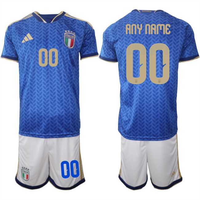 Mens Italy Custom 2025-26 Blue Home Soccer Jersey Suit->->Custom Jersey
