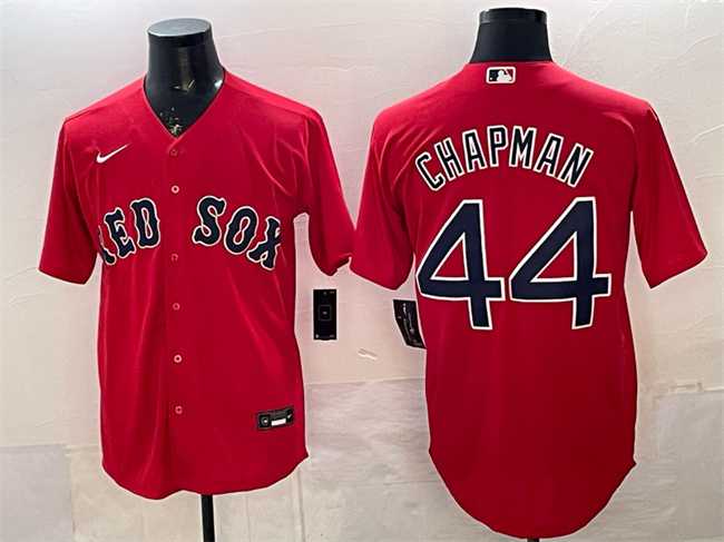 Men%27s Boston Red Sox #44 Aroldis Chapman Red Cool Base Stitched Jersey->baltimore orioles->MLB Jersey