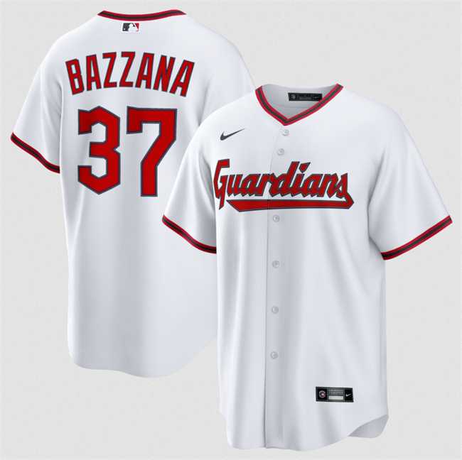 Mens Cleveland Guardians #37 Travis Bazzana White Home Limited Stitched Jersey Dzhi Mens Cleveland Guardians #37 Travis Bazzana White Home Limited Stitched Jersey Dzhi