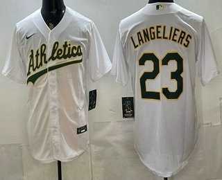 Mens Oakland Athletics #23 Shea Langeliers White Stitched Jersey->oakland athletics->MLB Jersey