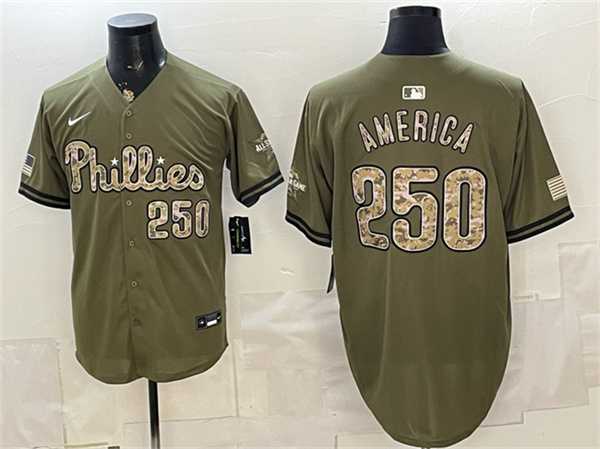 Men%27s Philadelphia Phillies #250 America Olive 2026 Armed Forces Day Stitched Jersey Dzhi->pittsburgh pirates->MLB Jersey