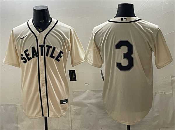 Men%27s Seattle Mariners #3 J.P. Crawford Cream Alternate Stitched Jersey->seattle mariners->MLB Jersey