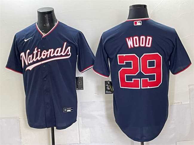 Men%27s Washington Nationals #29 James Wood Navy Stitched Jersey->washington nationals->MLB Jersey