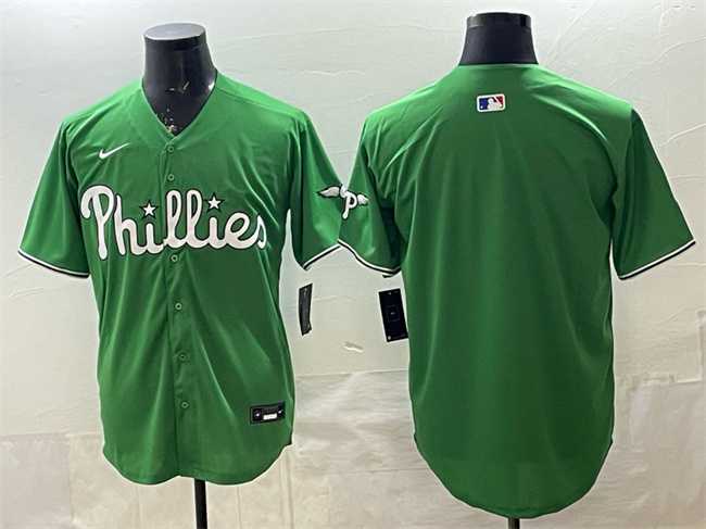 Mens Philadelphia Phillies Blank Green Limited Stitched Jersey->philadelphia phillies->MLB Jersey