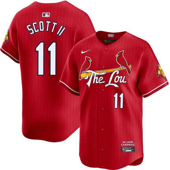 Mens St. Louis Cardinals #11 Victor Scott II Red City Connect Limited Stitched Jersey Dzhi->st.louis cardinals->MLB Jersey