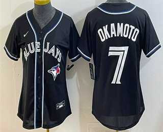 Womens Toronto Blue Jays #7 Kazuma Okamoto 2026 Black Fashion Cool Base Jersey->mlb womens jerseys->MLB Jersey