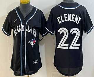 Womens Toronto Blue Jays #22 Ernie Clement 2026 Black Fashion Cool Base Jersey->mlb womens jerseys->MLB Jersey