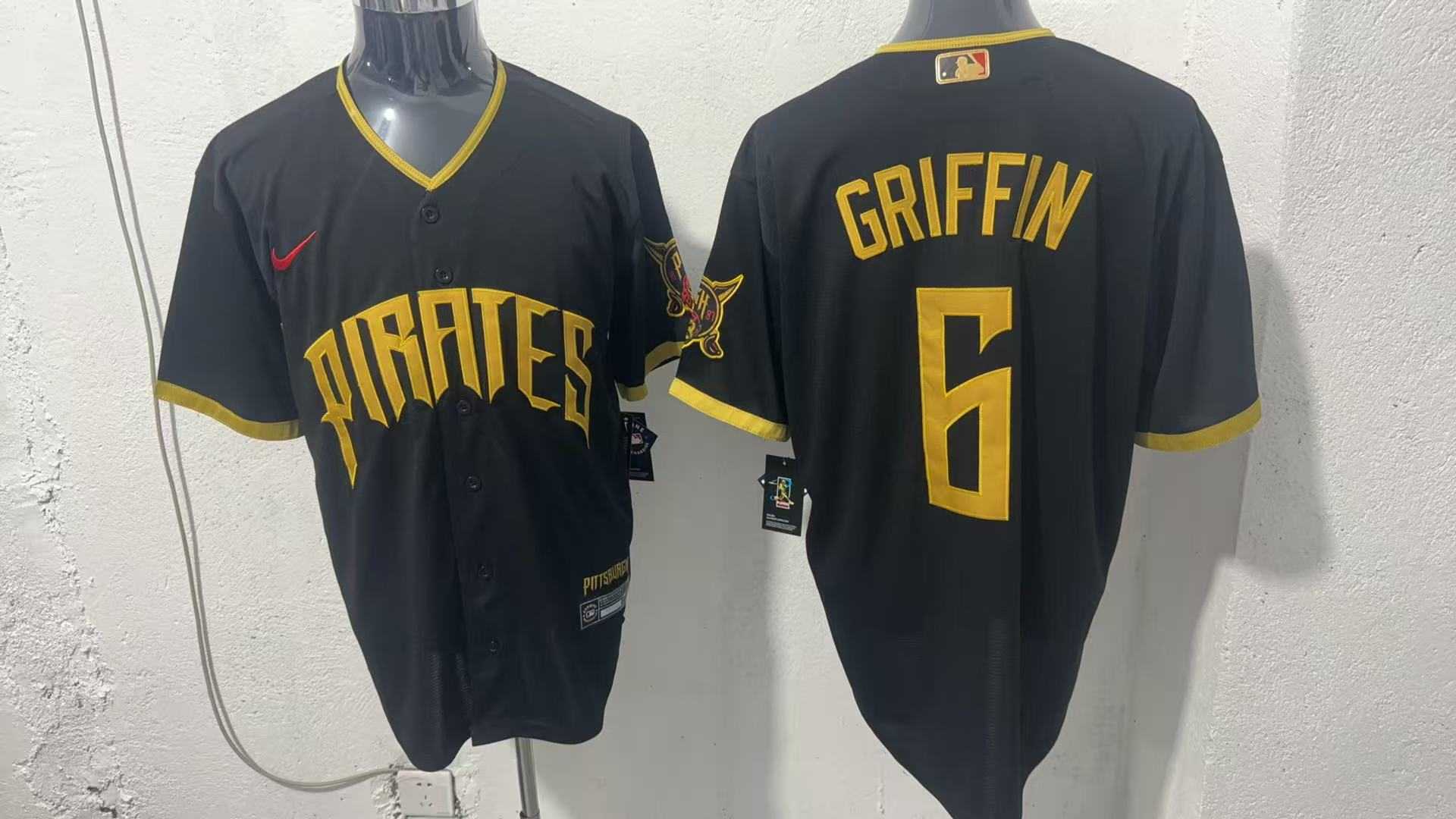 Men%27s Pittsburgh Pirates #6 Konnor Griffin Black 2026 City Connect Stadium Jersey->atlanta braves->MLB Jersey