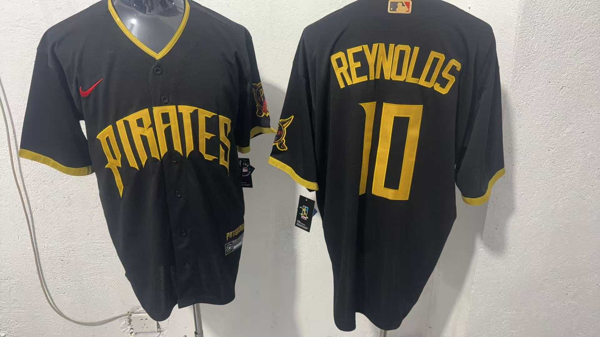 Men%27s Pittsburgh Pirates #10 Bryan Reynolds Black 2026 City Connect Stadium Jersey->atlanta braves->MLB Jersey