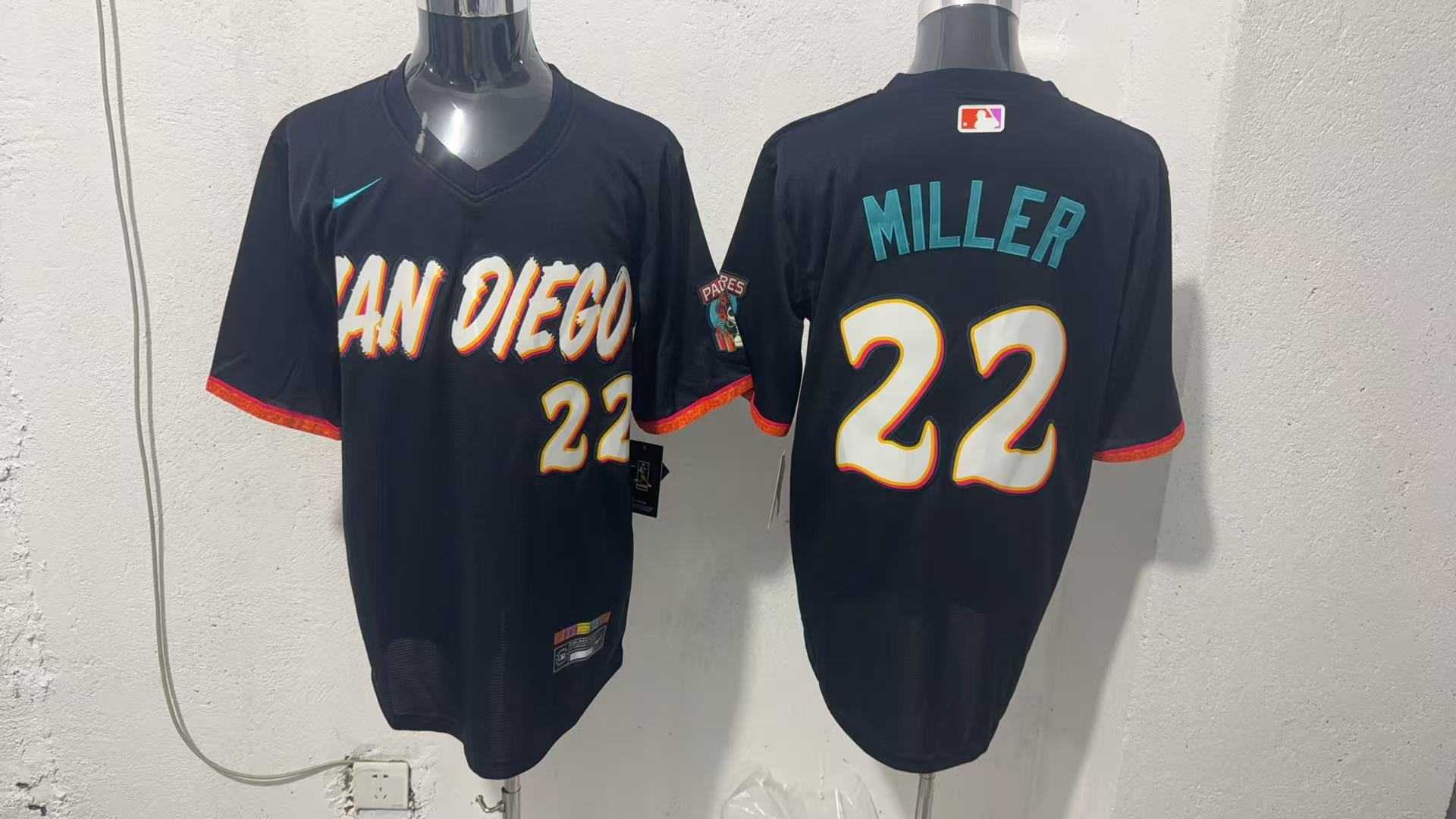 Mens San Diego Padres #22 Mason Miller Black 2026 City Connect Stadium Jersey->san diego padres->MLB Jersey