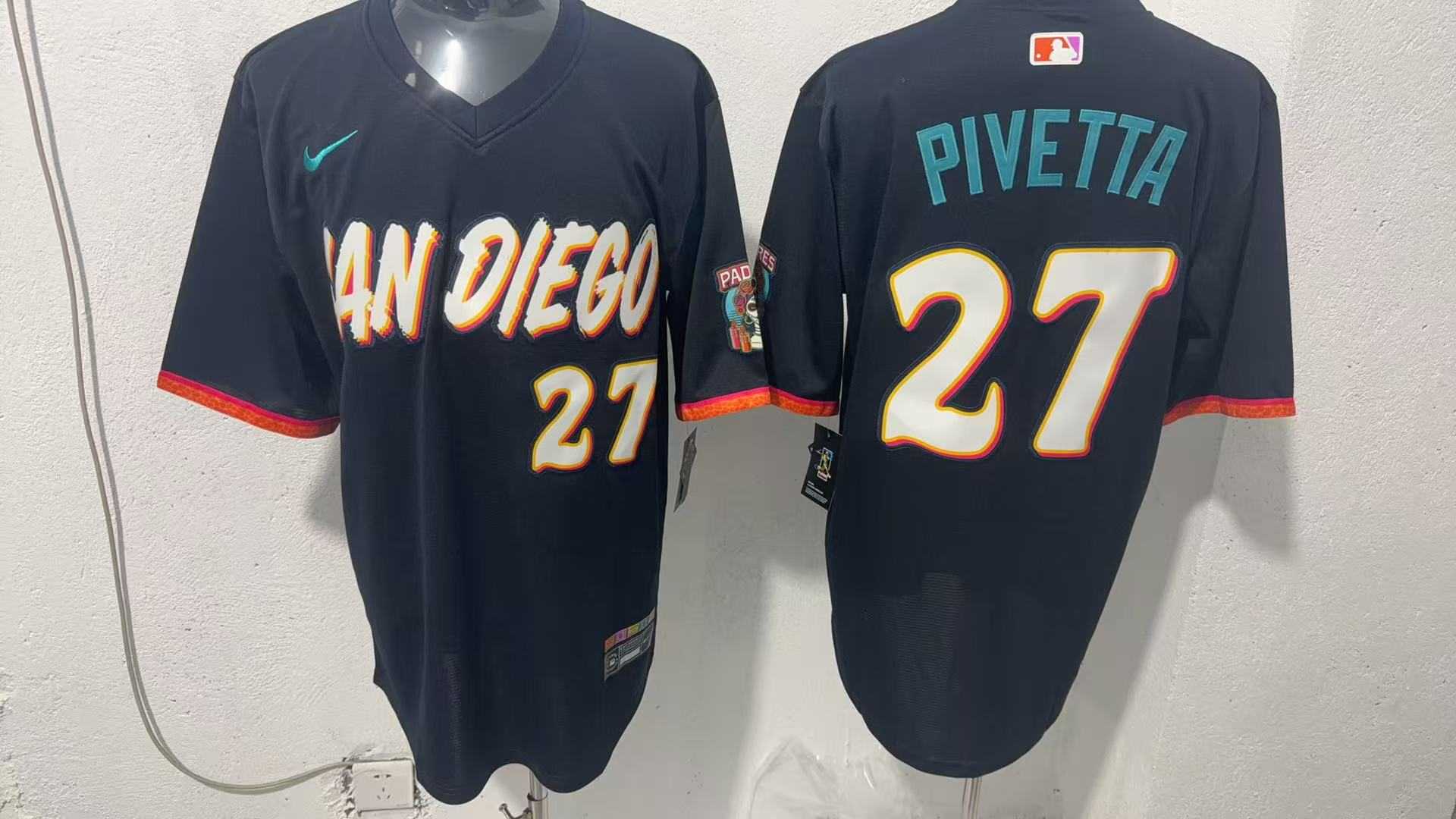 Mens San Diego Padres #27 Nick Pivetta Black 2026 City Connect Stadium Jersey->san diego padres->MLB Jersey