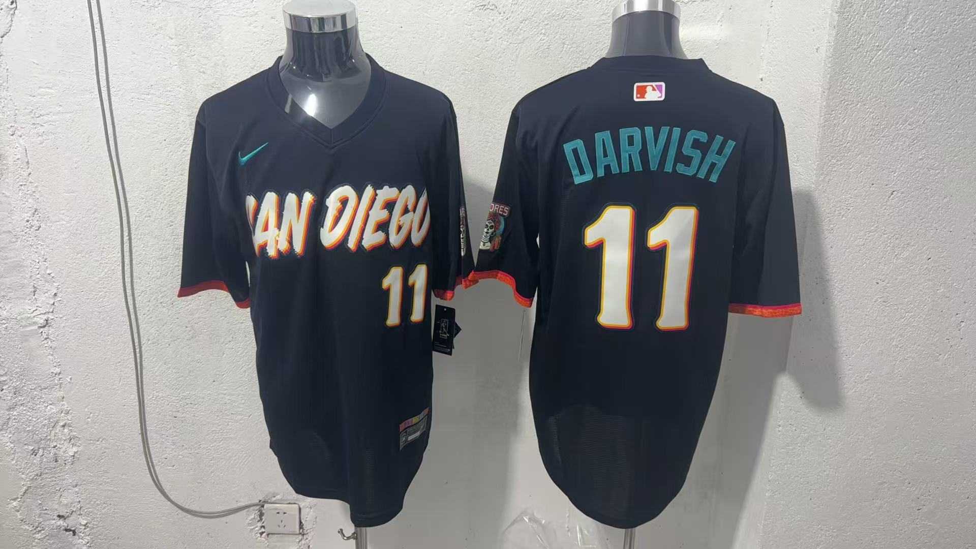 Mens San Diego Padres #11 Yu Darvish Black 2026 City Connect Stadium Jersey->san diego padres->MLB Jersey