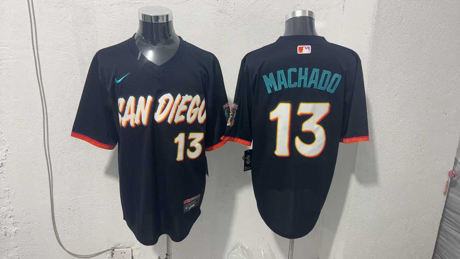 Mens San Diego Padres #13 Manny Machado Black 2026 City Connect Stadium Jersey->san diego padres->MLB Jersey