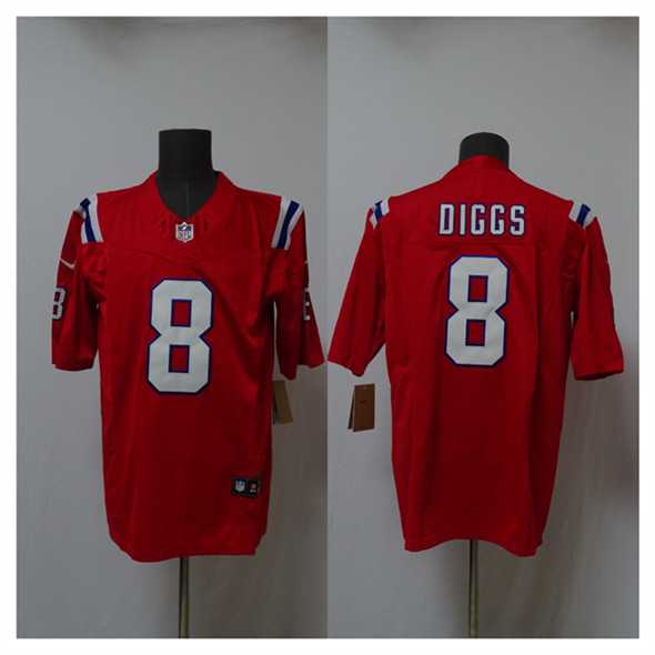 Men%27s New England Patriots #8 Stefon Diggs Red 2025 Vapor Limited Stitched Jersey->cincinnati bengals->NFL Jersey