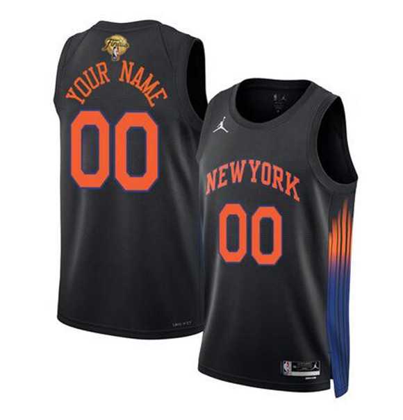 Mens New Yok Knicks Active Player Custom Black 2026 Finals Patch Statement Edition Stitched Basketball Jersey->customized nba jersey->Custom Jersey