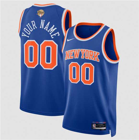 Mens New Yok Knicks Active Player Custom Blue 2026 Finals Patch Icon Edition Stitched Basketball Jersey->customized nba jersey->Custom Jersey