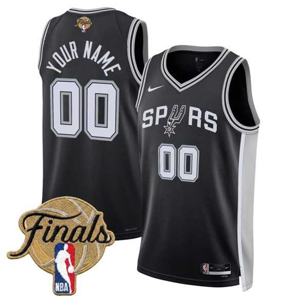 Mens San Antonio Spurs Active Player Custom Black 2026 Finals Patch Icon Edition Stitched Basketball Jersey->customized nba jersey->Custom Jersey
