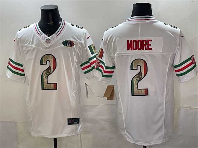 Mens Chicago Bears #2 D.J. Moore White Mexico F.U.S.E. With VMH Patch Stitched Jersey->chicago bears->NFL Jersey