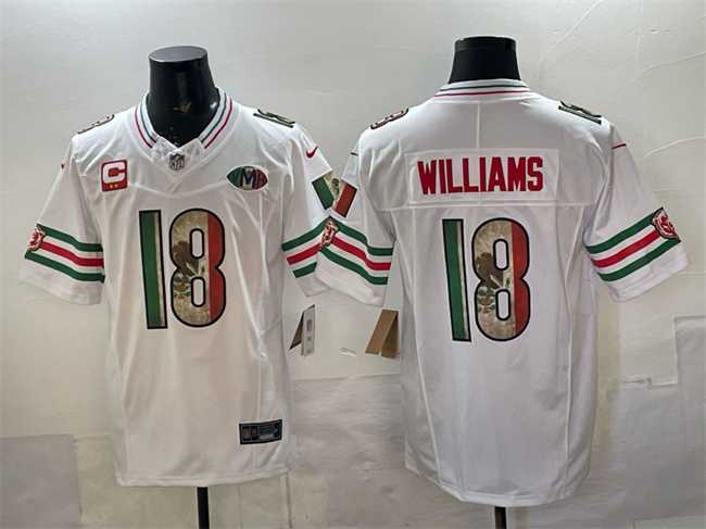 Mens Chicago Bears #18 Caleb Williams White Mexico F.U.S.E. With 2-star C Patch And VMH Patch Throwback Stitched Jersey->chicago bears->NFL Jersey