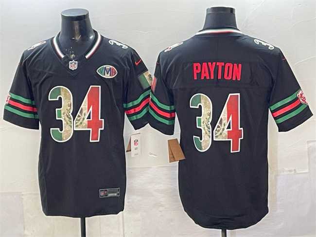 Mens Chicago Bears #34 Walter Payton Black Mexico F.U.S.E. With VMH Patch Stitched Jersey->chicago bears->NFL Jersey