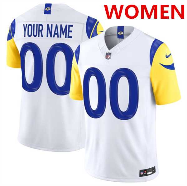 Womens Los Angeles Rams Active Player Custom White 2026 F.U.S.E. Vapor Limited Football Stitched Jersey->customized nfl jersey->Custom Jersey