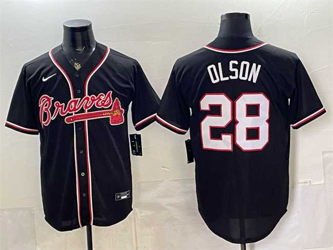 Men%27s Atlanta Braves #28 Matt Olson 2026 Fashion Replica Black Out Stitched Jersey->arizona diamondbacks->MLB Jersey