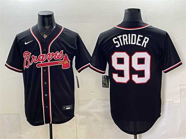 Men%27s Atlanta Braves #99 Spencer Strider 2026 Fashion Replica Black Out Stitched Jersey->atlanta braves->MLB Jersey