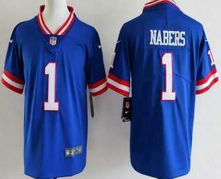Youth New York Giants #1 Malik Nabers Limited Blue Classic Vapor Jersey->new york giants->NFL Jersey