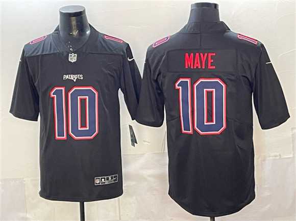 Mens New England Patriots #10 Drake Maye Black Fashion Vapor Untouchable Limited Stitched Jersey->new england patriots->NFL Jersey
