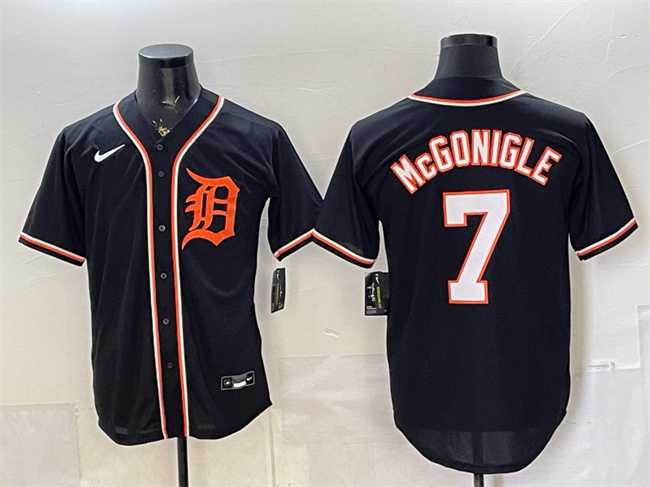 Men%27s Detroit Tigers #7 Kevin McGonigle 2026 Fashion Replica Black Out Stitched Jersey->detroit tigers->MLB Jersey