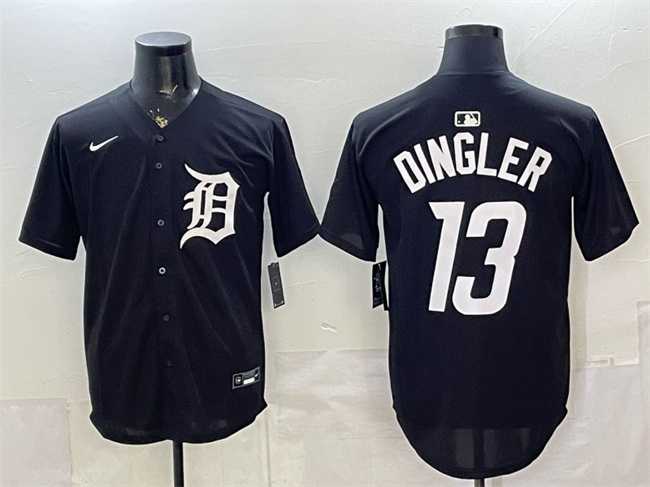 Men%27s Detroit Tigers #13 Dillon Dingler Black Limited Stitched Jersey->detroit tigers->MLB Jersey