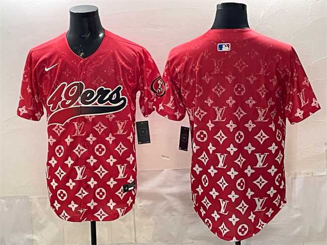 Mens San Francisco 49ers Blank Red Limited Stitched Baseball Jersey->san francisco 49ers->NFL Jersey