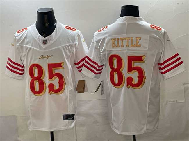 Mens San Francisco 49ers #85 George kittle White Gold 2025 F.U.S.E. Rivalries Vapor Limited Stitched Jersey->san francisco 49ers->NFL Jersey