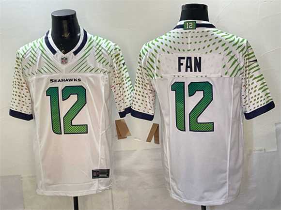 Mens Seattle Seahawks #12 Fan White 2025 F.U.S.E. Rivalries Vapor Untouchable Limited Stitched Jersey->seattle seahawks->NFL Jersey