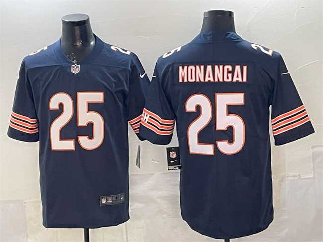 Mens Chicago Bears #25 Kyle Monangai Navy Vapor Untouchable Stitched Jersey->chicago bears->NFL Jersey