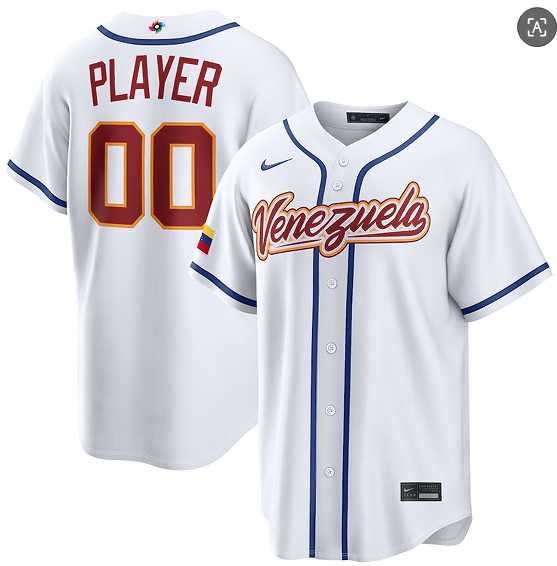 Mens Venezuela Baseball Active Player Custom White 2026 World Baseball Classic Home Stadium Stitched Jersey->customized mlb jersey->Custom Jersey