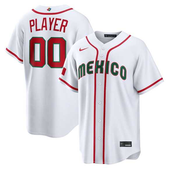 Mens Mexico Baseball ACTIVE PLAYER Custom White 2026 World Baseball Classic Home Stadium Stitched Jersey->customized mlb jersey->Custom Jersey
