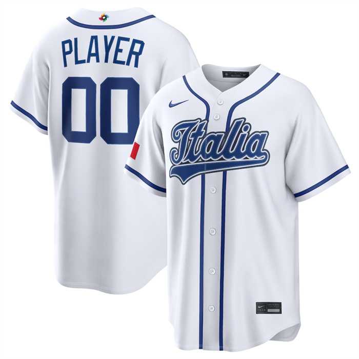 Mens Italy Baseball Active Player Custom 2026 World Baseball Classic Home Stadium Stitched Jersey->customized mlb jersey->Custom Jersey