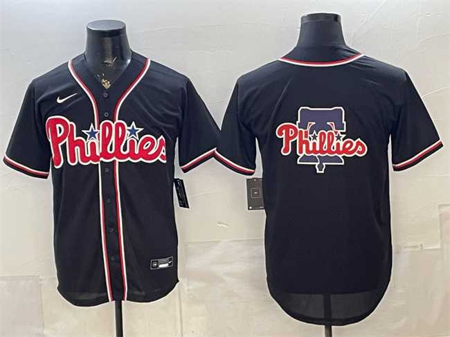 Men%27s Philadelphia Phillies Team Big Logo 2026 Fashion Replica Black Out Stitched Jersey Dzhi->pittsburgh pirates->MLB Jersey