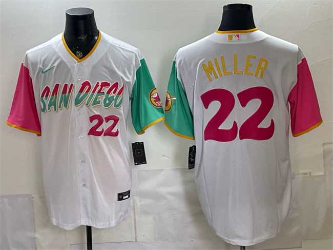 Men%27s San Diego Padres #22 Mason Miller 2022 White City Connect Cool Base Stitched Jersey->san diego padres->MLB Jersey