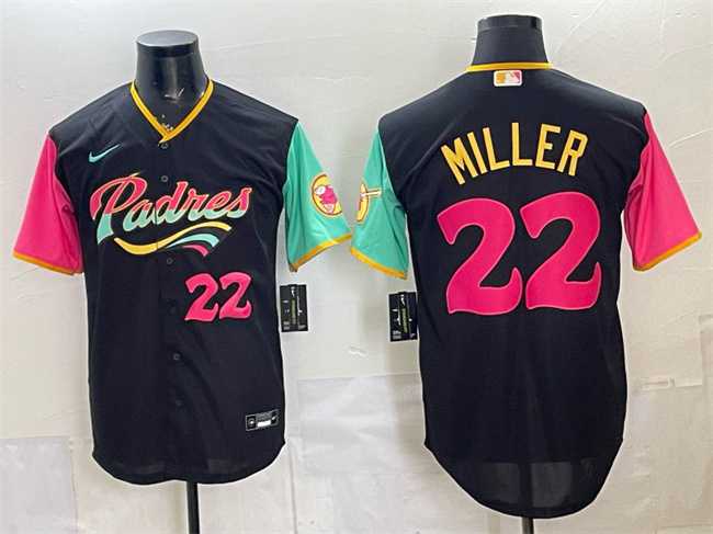 Men%27s San Diego Padres #22 Mason Miller 2022 Black City Connect Cool Base Stitched Jersey->san diego padres->MLB Jersey